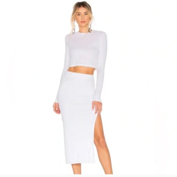 Cotton Citizen White Melbourne Slit Midi Skirt sz XS / S - Picture 2 of 3